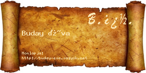 Buday Éva névjegykártya
